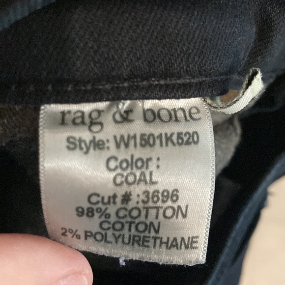 Rag & Bone Women's Pencil Leg Coal Wash Jeans - Picture 10 of 12